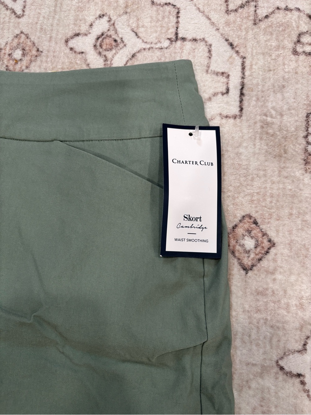 Charter Club Olive Green Mini Skirt with Side Slit - Picture 2 of 10